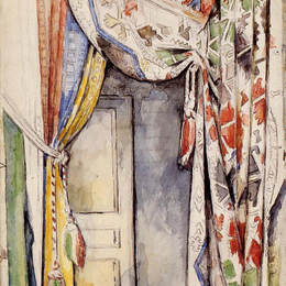 《窗帘》保罗·塞尚(Paul Cezanne)高清作品欣赏