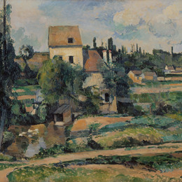 《风车草蛇在蓬图瓦兹》保罗·塞尚(Paul Cezanne)高清作品欣赏