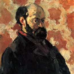 《粉色背景前的自画像》保罗·塞尚(Paul Cezanne)高清作品欣赏