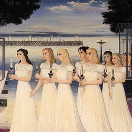 《聪明的处女》保罗·德尔沃(Paul Delvaux)高清作品欣赏