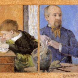 保罗·高更(Paul Gauguin)高清作品:Aube the Sculptor and His Son
