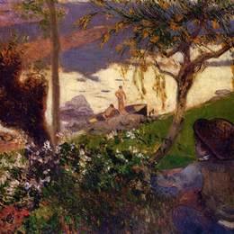 《布莱顿男孩在阿文河畔》保罗·高更(Paul Gauguin)高清作品欣赏