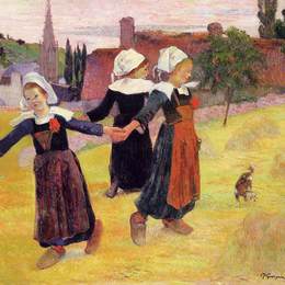 《布雷顿女孩舞蹈》保罗·高更(Paul Gauguin)高清作品欣赏
