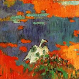 《布雷顿女人和鹅在水旁》保罗·高更(Paul Gauguin)高清作品欣赏