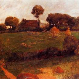 《布列塔尼地区农场》保罗·高更(Paul Gauguin)高清作品欣赏