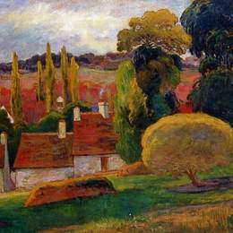 《布列塔尼地区农场》保罗·高更(Paul Gauguin)高清作品欣赏
