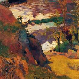 《渔民和艾文的游泳者》保罗·高更(Paul Gauguin)高清作品欣赏