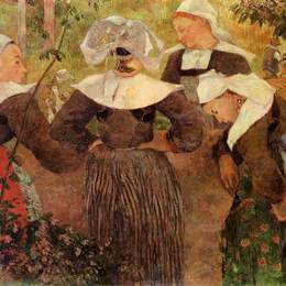 《四布雷顿妇女》保罗·高更(Paul Gauguin)高清作品欣赏
