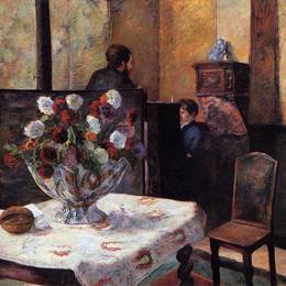 《油画家的内部，卡塞尔》保罗·高更(Paul Gauguin)高清作品欣赏