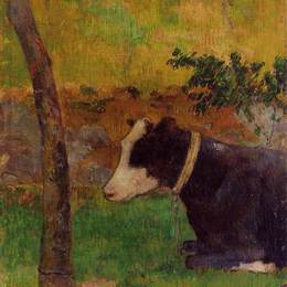 《跪牛》保罗·高更(Paul Gauguin)高清作品欣赏