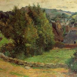 《蓬湾风景》保罗·高更(Paul Gauguin)高清作品欣赏