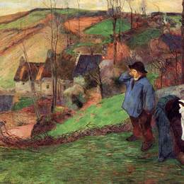 《布列塔尼地区景观》保罗·高更(Paul Gauguin)高清作品欣赏