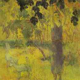 《从树上摘水果的人》保罗·高更(Paul Gauguin)高清作品欣赏