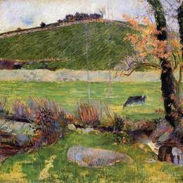 《阿文河畔的草地》保罗·高更(Paul Gauguin)高清作品欣赏
