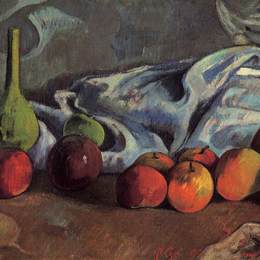 《苹果绿花瓶静物》保罗·高更(Paul Gauguin)高清作品欣赏