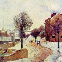 《雪下郊区》保罗·高更(Paul Gauguin)高清作品欣赏