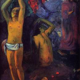 《塔希提男子举起双臂》保罗·高更(Paul Gauguin)高清作品欣赏
