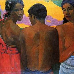 《三个大溪地人》保罗·高更(Paul Gauguin)高清作品欣赏
