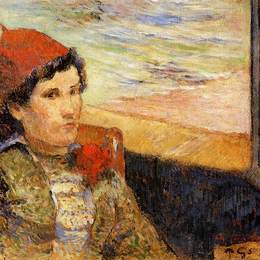 《窗边的年轻女子》保罗·高更(Paul Gauguin)高清作品欣赏