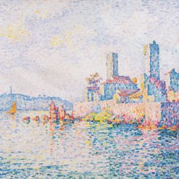 《安提贝，塔楼》保罗·西涅克(Paul Signac)高清作品欣赏