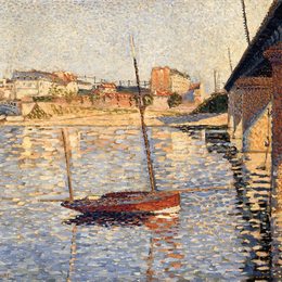 《快船，阿涅尔斯》保罗·西涅克(Paul Signac)高清作品欣赏