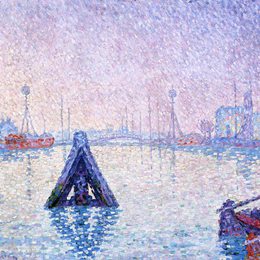 《弗利辛恩港、灯塔和灯塔》保罗·西涅克(Paul Signac)高清作品欣赏