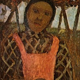 《粉红围裙的农民孩子》保拉·莫德索恩-贝克尔(Paula Modersohn-Becker)高清作品欣赏