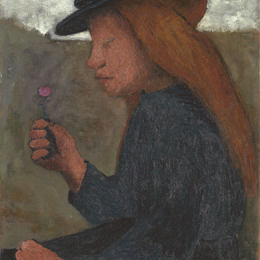 《戴黑帽子的女孩》保拉·莫德索恩-贝克尔(Paula Modersohn-Becker)高清作品欣赏