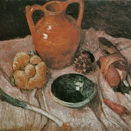 《黄壶静物》保拉·莫德索恩-贝克尔(Paula Modersohn-Becker)高清作品欣赏