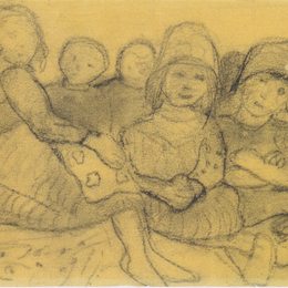 《草地边上的五个孩子》保拉·莫德索恩-贝克尔(Paula Modersohn-Becker)高清作品欣赏