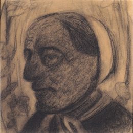 《一个带兜帽的农妇画像》保拉·莫德索恩-贝克尔(Paula Modersohn-Becker)高清作品欣赏