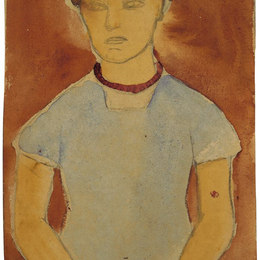 保拉·莫德索恩-贝克尔(Paula Modersohn-Becker)高清作品:Study for Portrait of Lee Hoetger before flower base