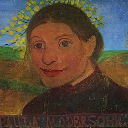 《开花树前的自画像》保拉·莫德索恩-贝克尔(Paula Modersohn-Becker)高清作品欣赏