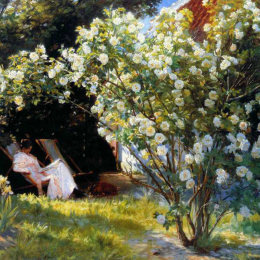 《花园里的玛丽（玫瑰花）》佩德·塞韦林·克罗耳(Peder Severin Kroyer)高清作品欣赏