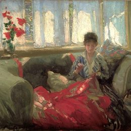 《女缝纫》菲利普·威尔逊·施特尔(Philip Wilson Steer)高清作品欣赏