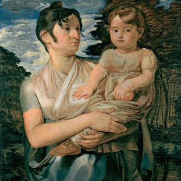 《Pauline Runge和她两岁的儿子》菲利普·奥托·朗格(Philipp Otto Runge)高清作品欣赏