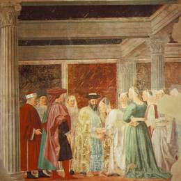 《示巴女王与所罗门王之间的会面》皮耶罗·德拉·弗朗西斯卡(Piero della Francesca)高清作品欣赏