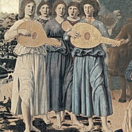 《耶稣诞生（细节）》皮耶罗·德拉·弗朗西斯卡(Piero della Francesca)高清作品欣赏