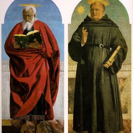 《圣约翰福音传教士和圣尼古拉斯》皮耶罗·德拉·弗朗西斯卡(Piero della Francesca)高清作品欣赏