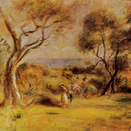 《海边散步》皮耶尔·奥古斯特·雷诺阿(Pierre-Auguste Renoir)高清作品欣赏