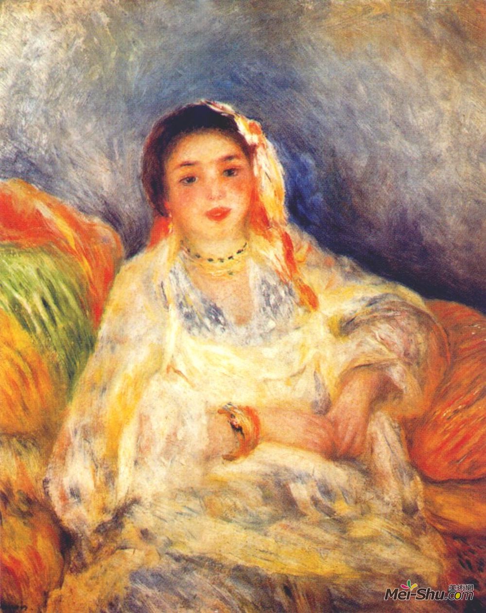 阿爾及利亞婦女坐皮耶爾奧古斯特雷諾阿pierreaugusterenoir高清作品