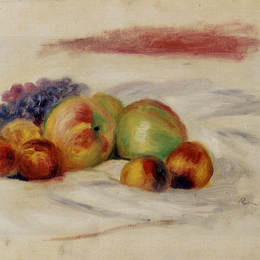 《苹果和葡萄》皮耶尔·奥古斯特·雷诺阿(Pierre-Auguste Renoir)高清作品欣赏