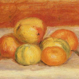 《苹果和曼德林》皮耶尔·奥古斯特·雷诺阿(Pierre-Auguste Renoir)高清作品欣赏