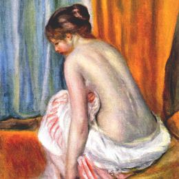 《沐浴者的后视图》皮耶尔·奥古斯特·雷诺阿(Pierre-Auguste Renoir)高清作品欣赏