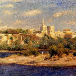 《阿维尼翁索恩银行的游泳者》皮耶尔·奥古斯特·雷诺阿(Pierre-Auguste Renoir)高清作品欣赏