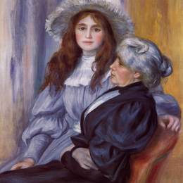 皮耶尔·奥古斯特·雷诺阿(Pierre-Auguste Renoir)高清作品:Berthe Morisot and Her Daughter Julie Manet