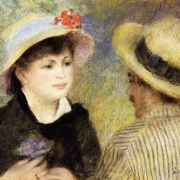 皮耶尔·奥古斯特·雷诺阿(Pierre-Auguste Renoir)高清作品:Boating Couple (Aline Charigot and Renoir)