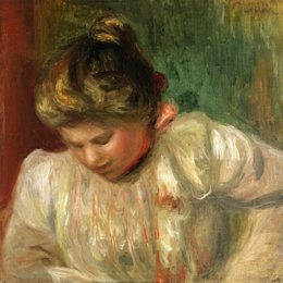 《女孩半身像》皮耶尔·奥古斯特·雷诺阿(Pierre-Auguste Renoir)高清作品欣赏