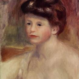 《青年女子半身像》皮耶尔·奥古斯特·雷诺阿(Pierre-Auguste Renoir)高清作品欣赏