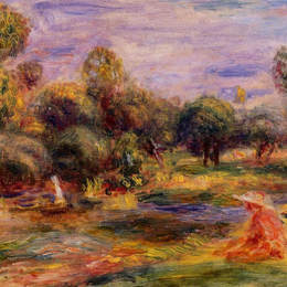 《卡格尼斯景观》皮耶尔·奥古斯特·雷诺阿(Pierre-Auguste Renoir)高清作品欣赏